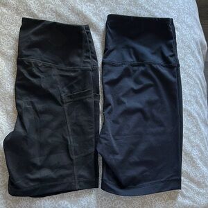 90 Degree By Reflex Black Bike Shorts Set